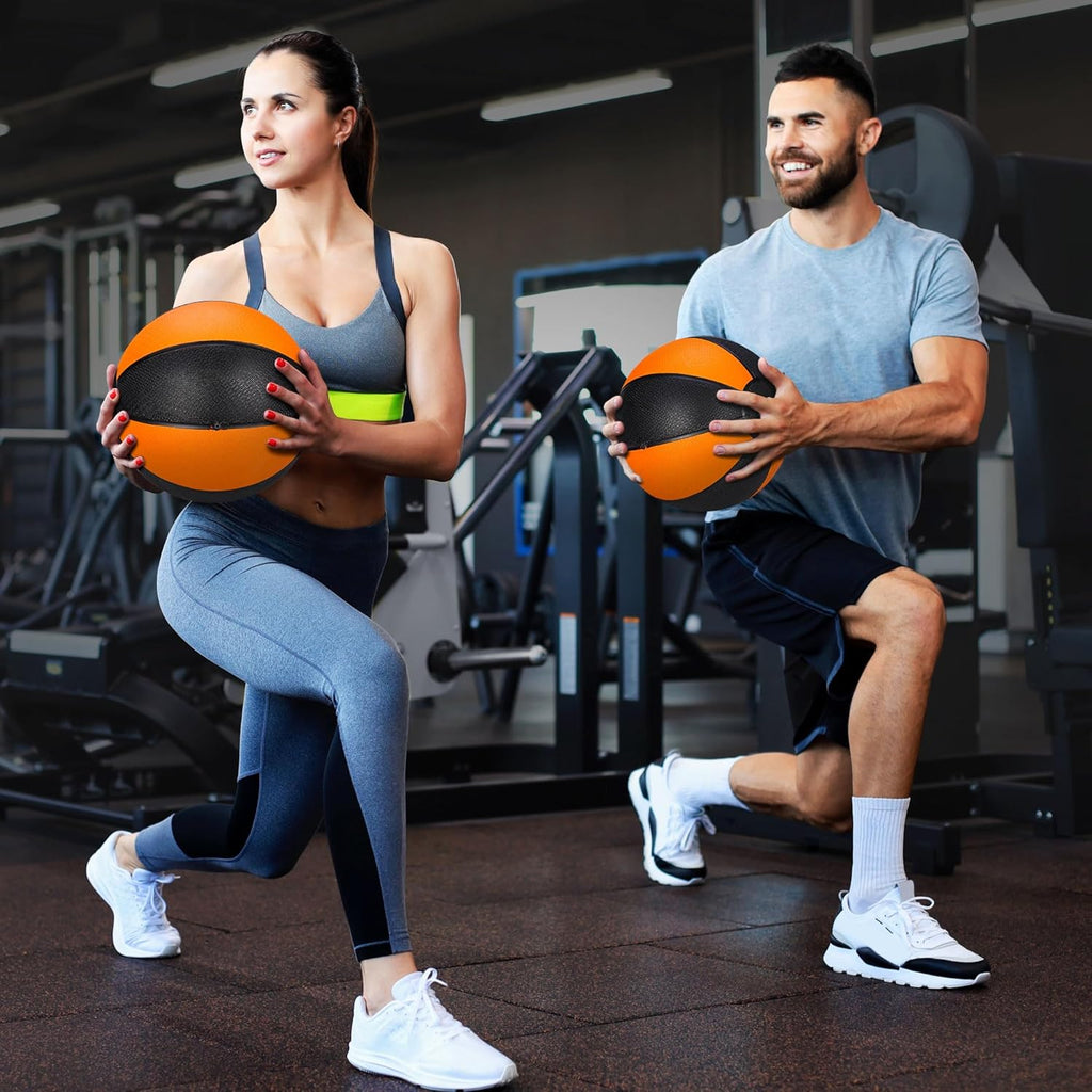 Skiennix 12lb Slam Medicine Ball - Textured Rubber Grip for Core Strength & Flexibility Training