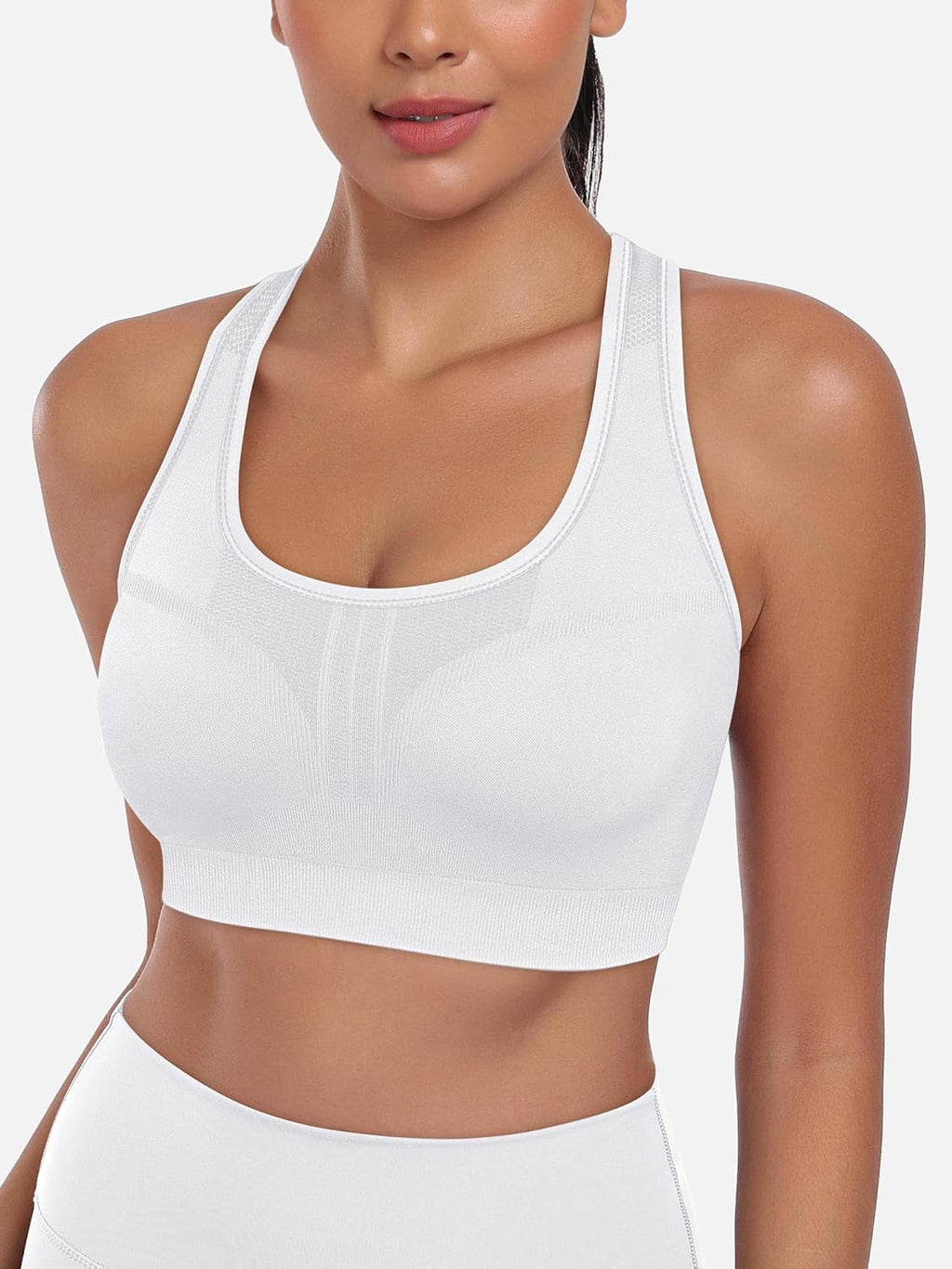 Skiennix 3-Pack High Impact Racerback Sports Bras - Padded Wirefree Workout Bra for Gym & Yoga