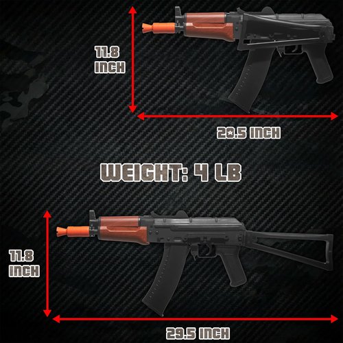 EMERBU Pro-Grade Gel Splatter Ball Blaster AKS74U - Upgraded Metal & Nylon Body | High Power 11.1V Motor for Ages 15+