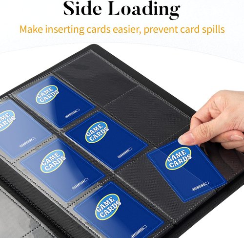 Fabmaker Heavy Duty Card Binder - 9 Pocket Trading Card Album Holds 360 Cards | Sleek Black Design
