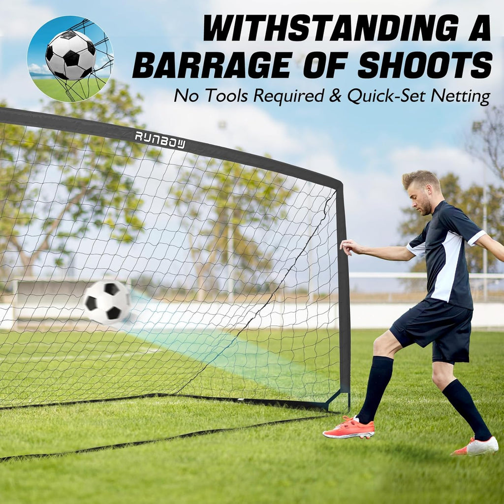 RUNBOW 9x5 FT Portable Kids Soccer Goal - Folding Soccer Net with Carry Bag for Indoor/Outdoor Use