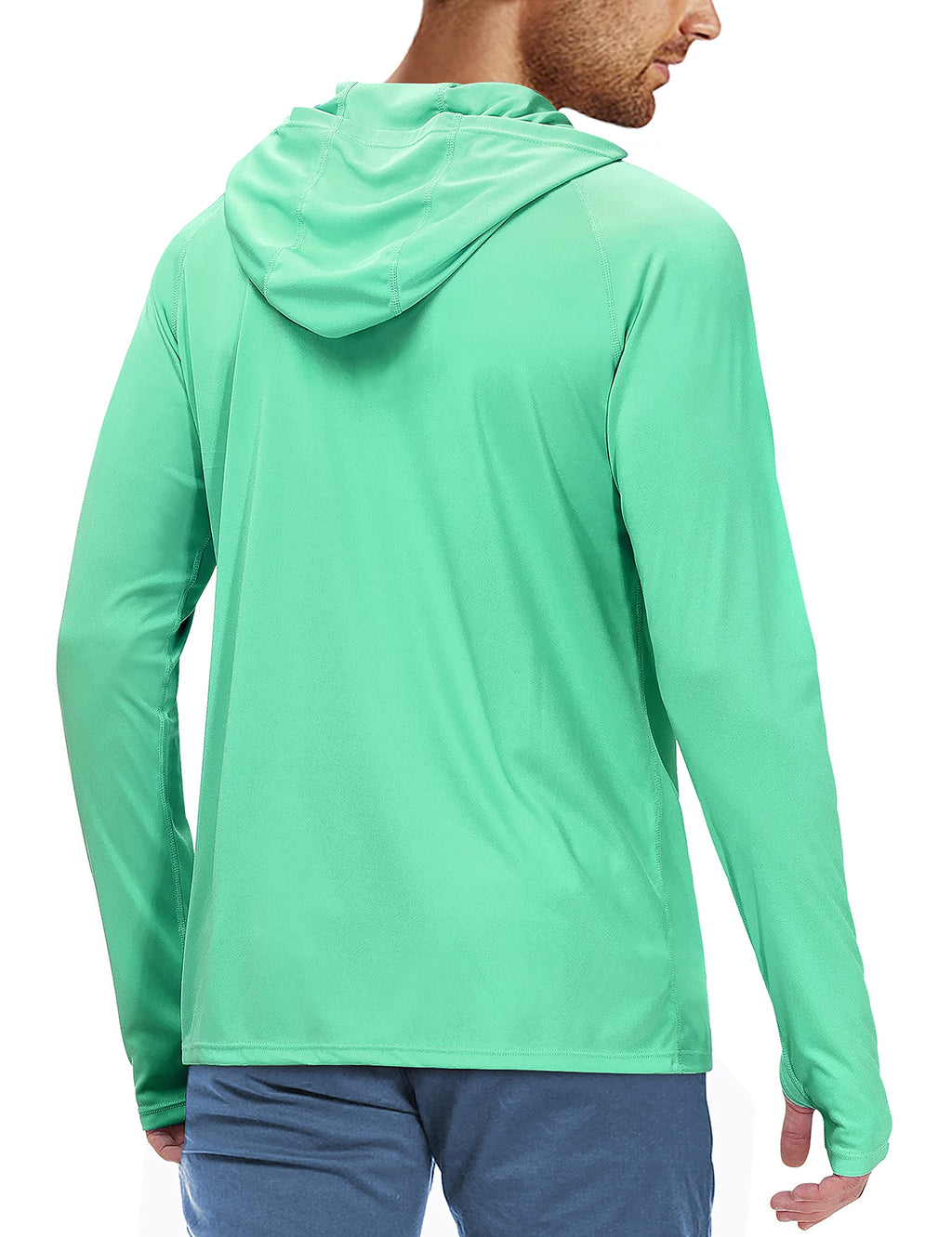 Roadbox UPF 50+ Fishing Shirts for Men, Long Sleeve UV Sun Protection Hoodie, Outdoor Hiking Running Swimming Rash Guard