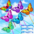 Silipull Butterfly Kites - 6 Pcs Large 55" x 28" Colorful Kites with 328ft String for Outdoor Fun