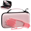 SilTriangle Golf Glove Holder Case with Glove Shaper, Pink Protective Hard Shell Accessory Case, Golf Gift for Woman, for Tees, Ball Markers, Phone, Divot Tool and Accessories