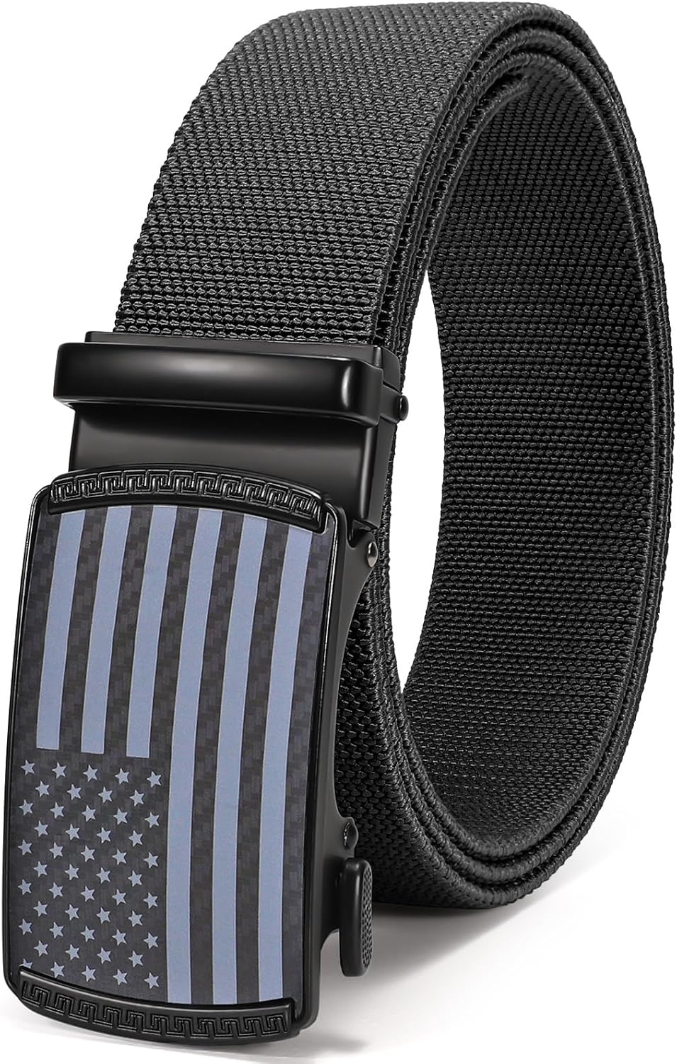 SANSTHS Men's Elastic Stretch Ratchet Belt - Versatile Nylon Design for Casual Work & Golf | Adjustable Fit