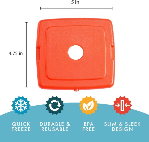 Fit & Fresh Cool Coolers | 4-Pack Slim Ice Packs - Quick Freeze, Space-Saving Design for Lunch Boxes & Coolers