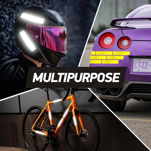 3M Diamond Grade Reflective Stickers - Yellow Safety Tape | 1.25″ x 6″ | 5-Pack for Helmets, Cars & More