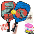 SPORTBIT Kids Pickleball Paddles Set of 2 - Child Size, Lightweight Carbon Fiber Youth Paddles with Bag and Ball for Kids Under 12