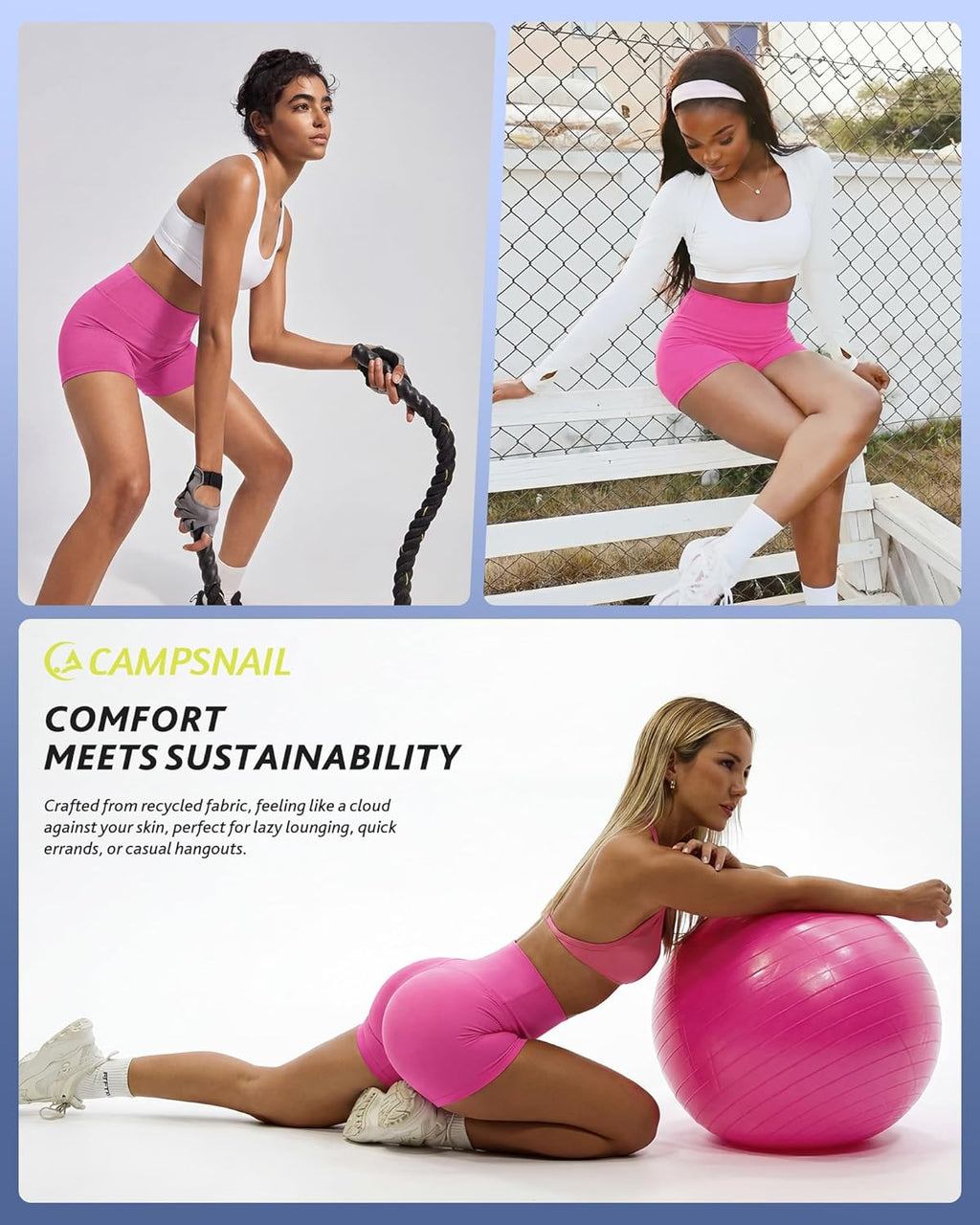 CAMPSNAIL Biker Shorts for Women - High Waisted Tummy Control Spandex | Available in 3"/5"/8" Sizes