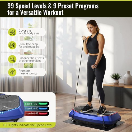 FLYBIRD Vibration Plate Exercise Machine - Adjustable Speed for Muscle Toning & Weight Loss | Full Body Workout