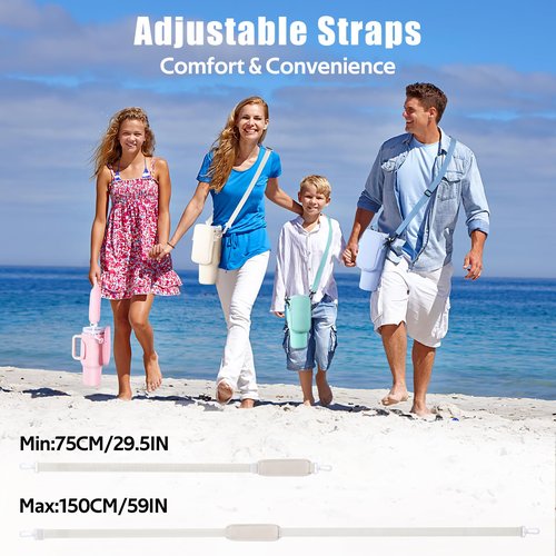 Slok Water Bottle Carrier Bag with Phone Pocket for 40 oz Stanley Quencher, Neoprene Water Bottle Holder with Adjustable Strap for Outdoor Walking Hiking Travelling Sports