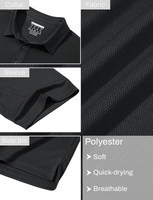 MAGCOMSEN Men's Polo Shirt - Short Sleeve Collared Golf Shirt with Pocket | Moisture-Wicking, Quick-Dry Performance