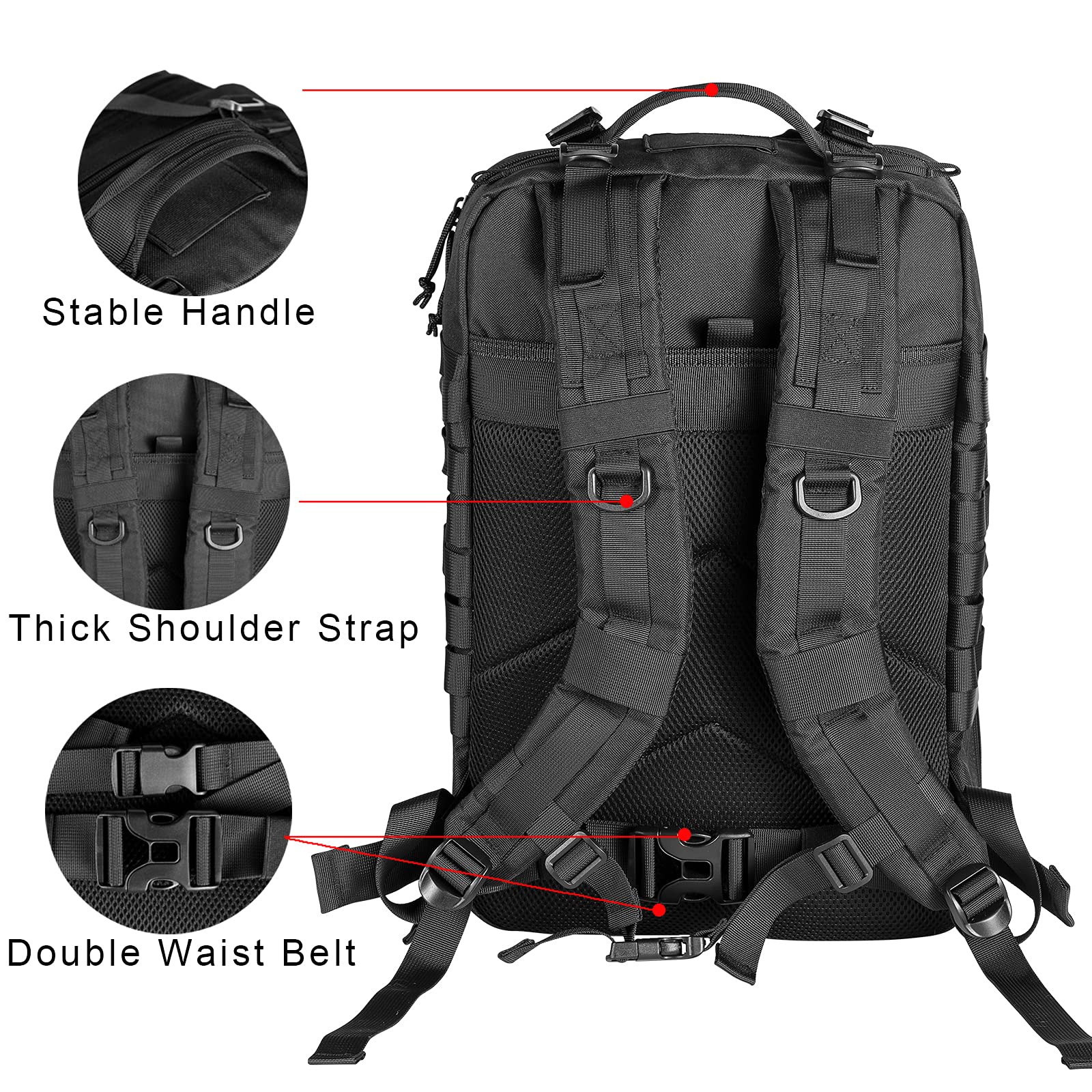 Himal Military Tactical Backpack - Large Army 3 Day Assault Pack Molle Bag Rucksack,40L