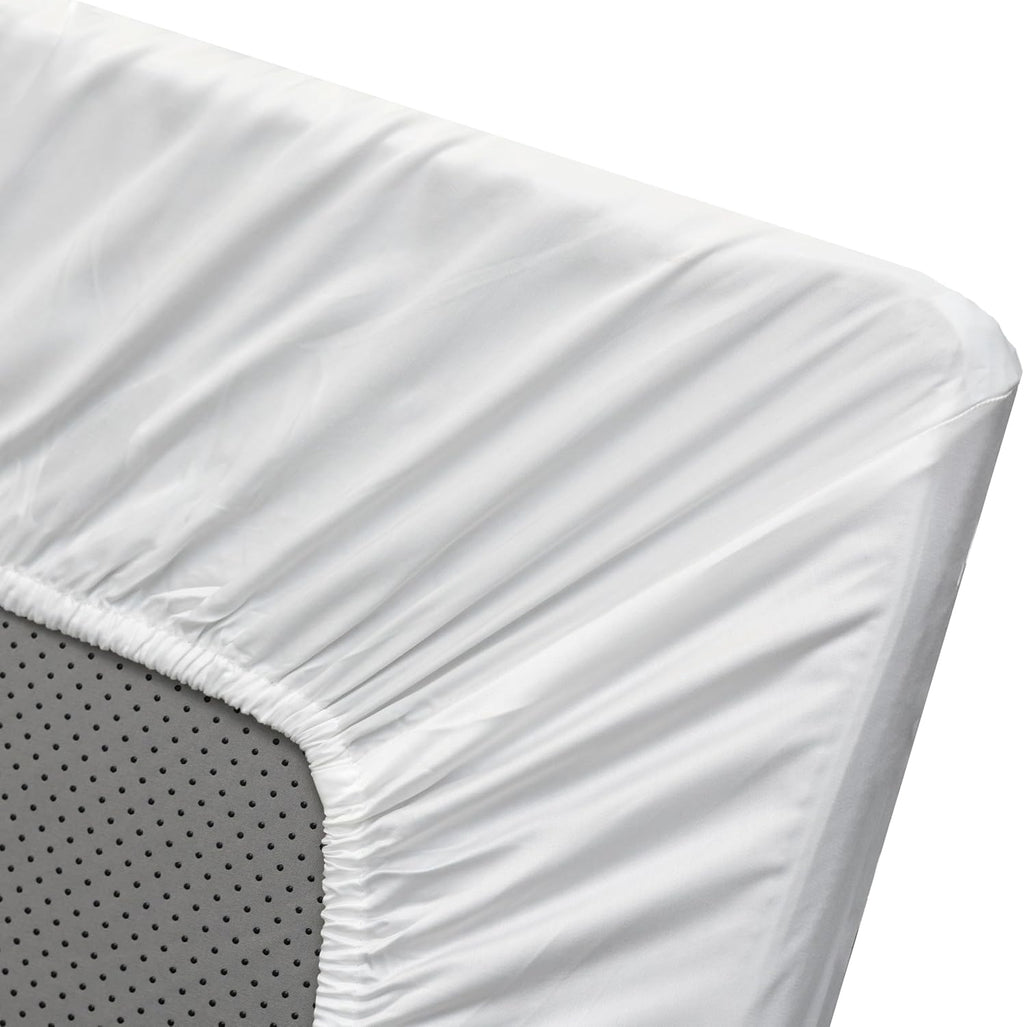 Sleep Haven 300 Thread Count Viscose Bamboo Sheets - Cooling Sateen Weave Set, 18" Deep Pocket, Queen (White)