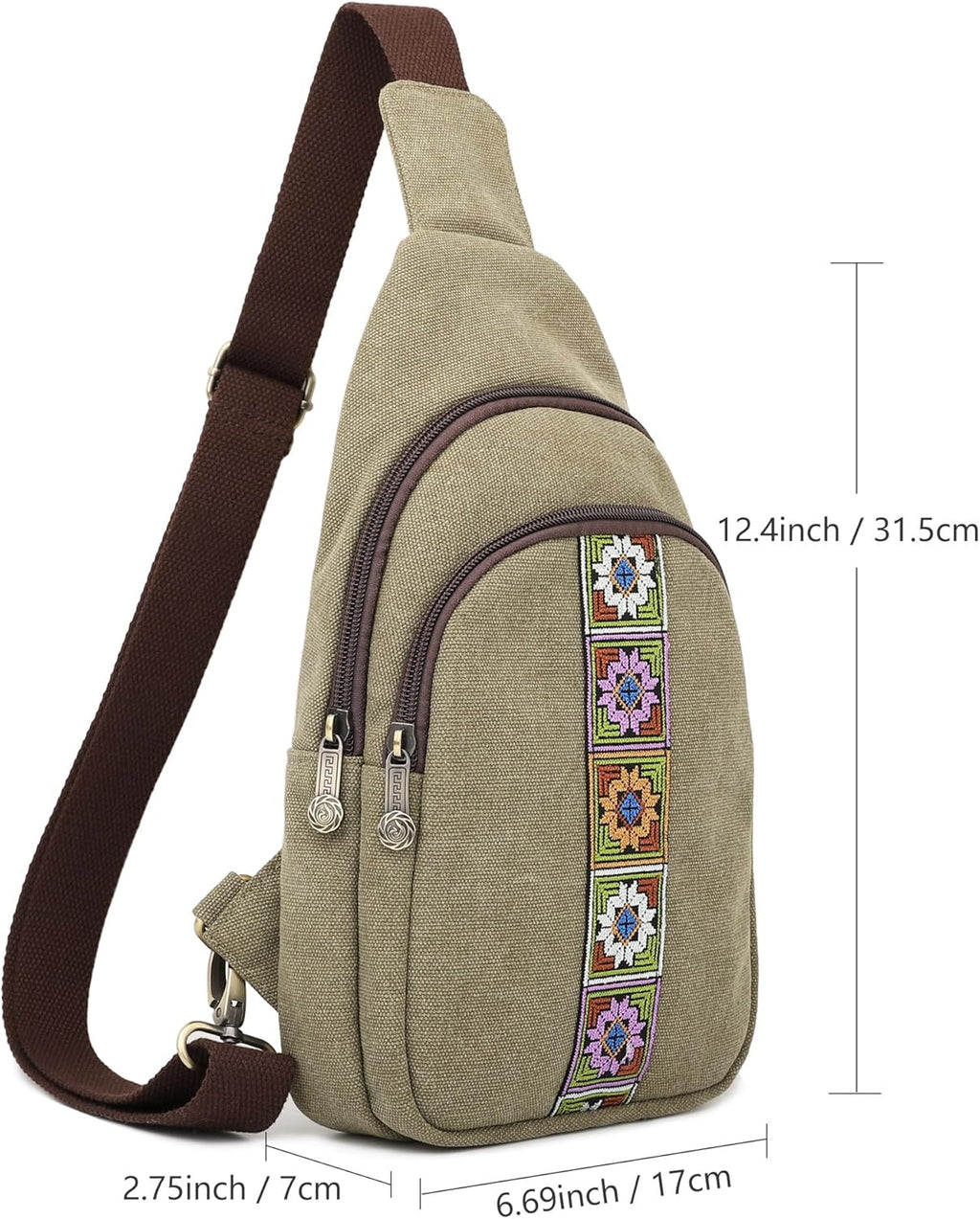 Silkarea Canvas Sling Bag - Stylish Crossbody Purse for Travel & Hiking | Small Daypack Backpack