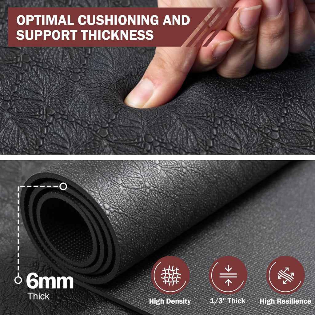Stepwaver Extra Large Exercise Mat - Non-Slip, Ultra Durable Workout Mat for Home Gym | 6'x4', 7'x5', 8'x5'
