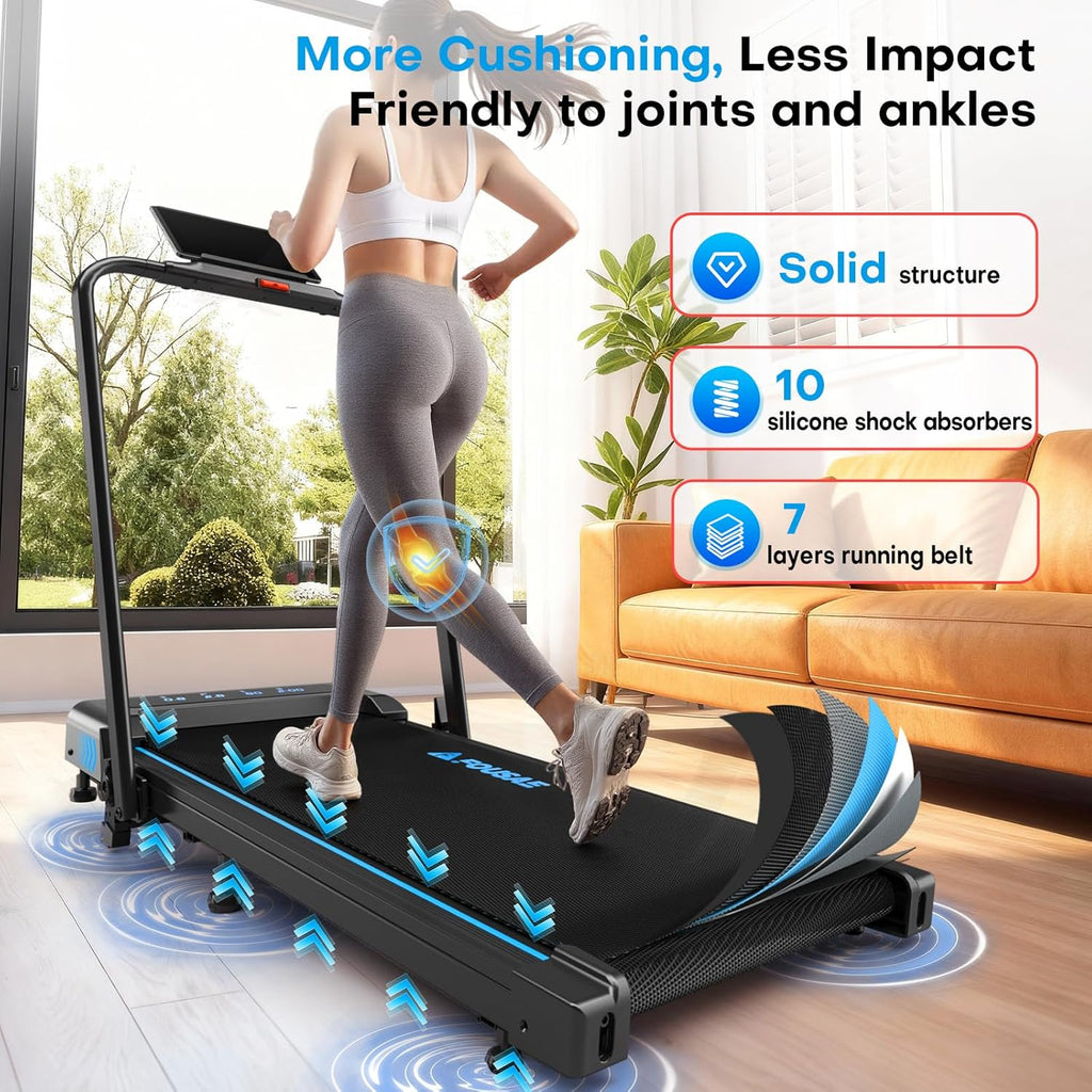 Skiennix Walking Pad Treadmill - 4-in-1 Under Desk Design with 10% Incline, 6.2MPH Speed, 350 LBS Capacity