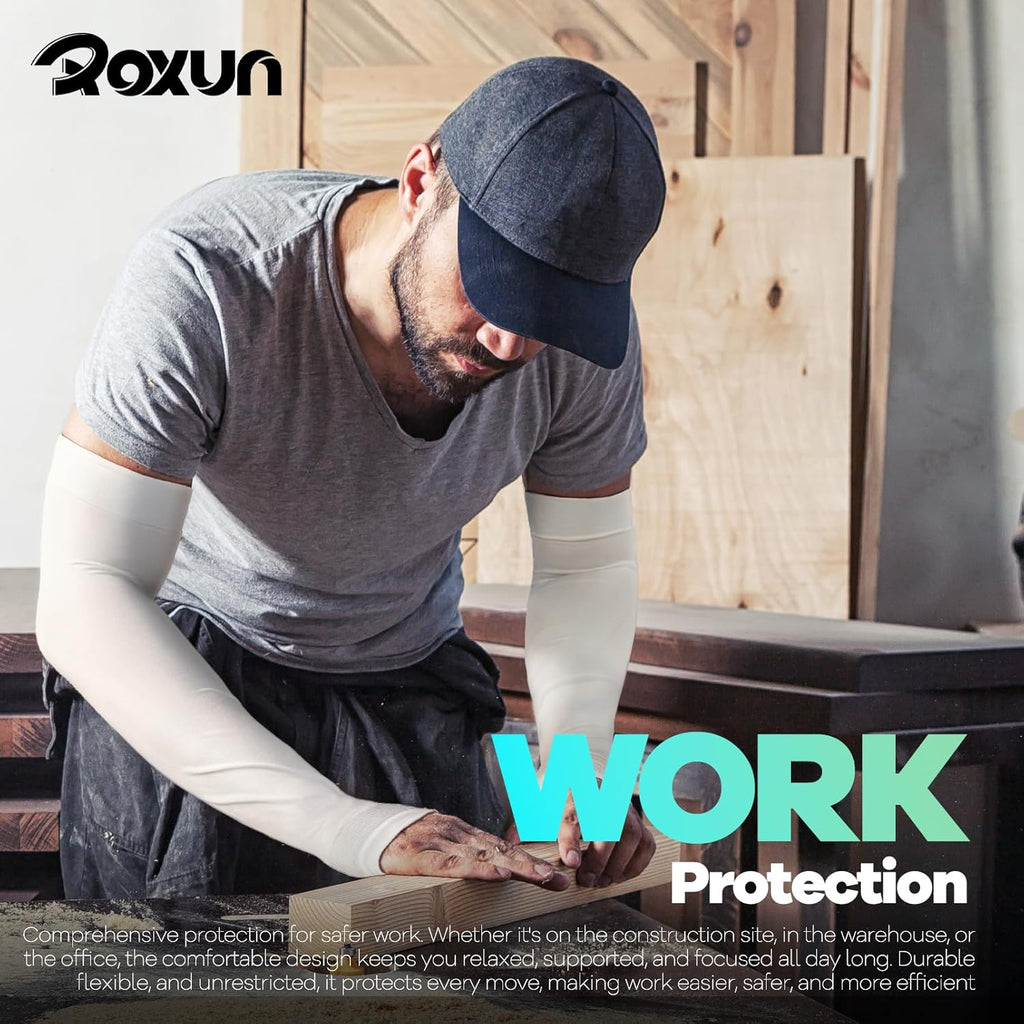 ROXUN Arm Sleeves - Cooling UV Sun Protection with Thumb Hole - Compression Tattoo Cover Up for Men/Women