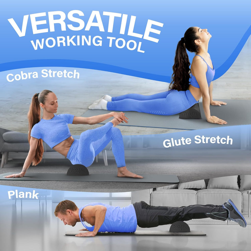 Yes4All Foam Roller - Medium Firm Half Foam for Post-Workout Relaxation | 12/18/24/36 Inch Options for Back Massage & Yoga