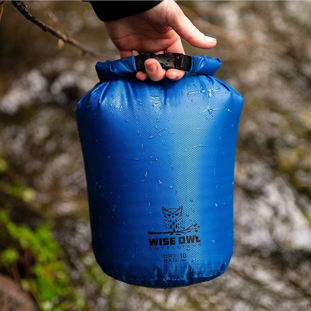 Wise Owl Outfitters Waterproof Dry Bag 3-Pack - Lightweight & Airtight 5L/10L/20L for Kayaking, Beach & Travel