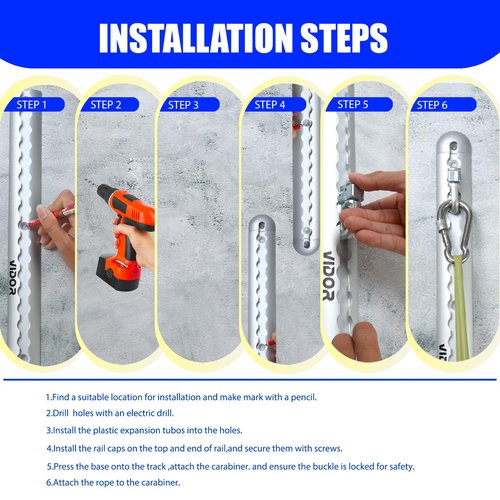 Resistance Band Wall Mount System - Heavy Duty Wall Anchor for Resistance Bands, Workout Wall Anchor with Aluminium Bracket for Home Gym Cable Machine & Fitness (with2Rails and Green Resistance Band)