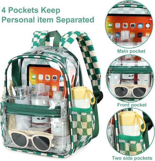 BTOOP Clear Mini Backpack - Transparent Stadium Event Bag | 12x12x6 Small Size for Concerts & Travel