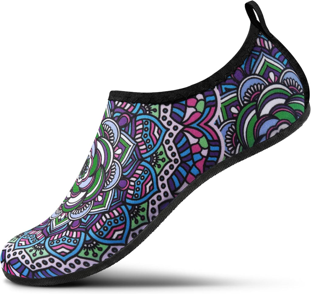 SEEKWAY Water Shoes - Quick-Dry Aqua Socks for Men & Women | Non-Slip Barefoot Design - Black