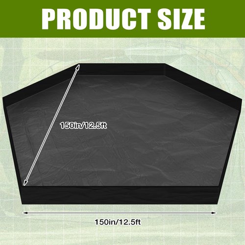 Tinideya 12.5 ft Removable Tent Floor Mat Tarp Waterproof Camping Tent Tarp Floor for Pop up Screen Tents, Gazebo, Hiking, Backpacking, Hammock, Beach Accessory