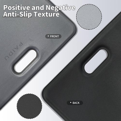 Yoga Knee Pad - 1 Inch Thick with Extra Cushioning, Pain-Free for Knees, Elbows, Wrists and Back | Foldable and Multi-Functional, Suitable for Home Gym, Pilates, Plank, Abdominal Training Fitness Mat (Grey + Black)