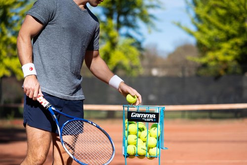 GAMMA Sports Pressureless Tennis-Balls with Mesh Tennis-Ball Bag 10 Pack