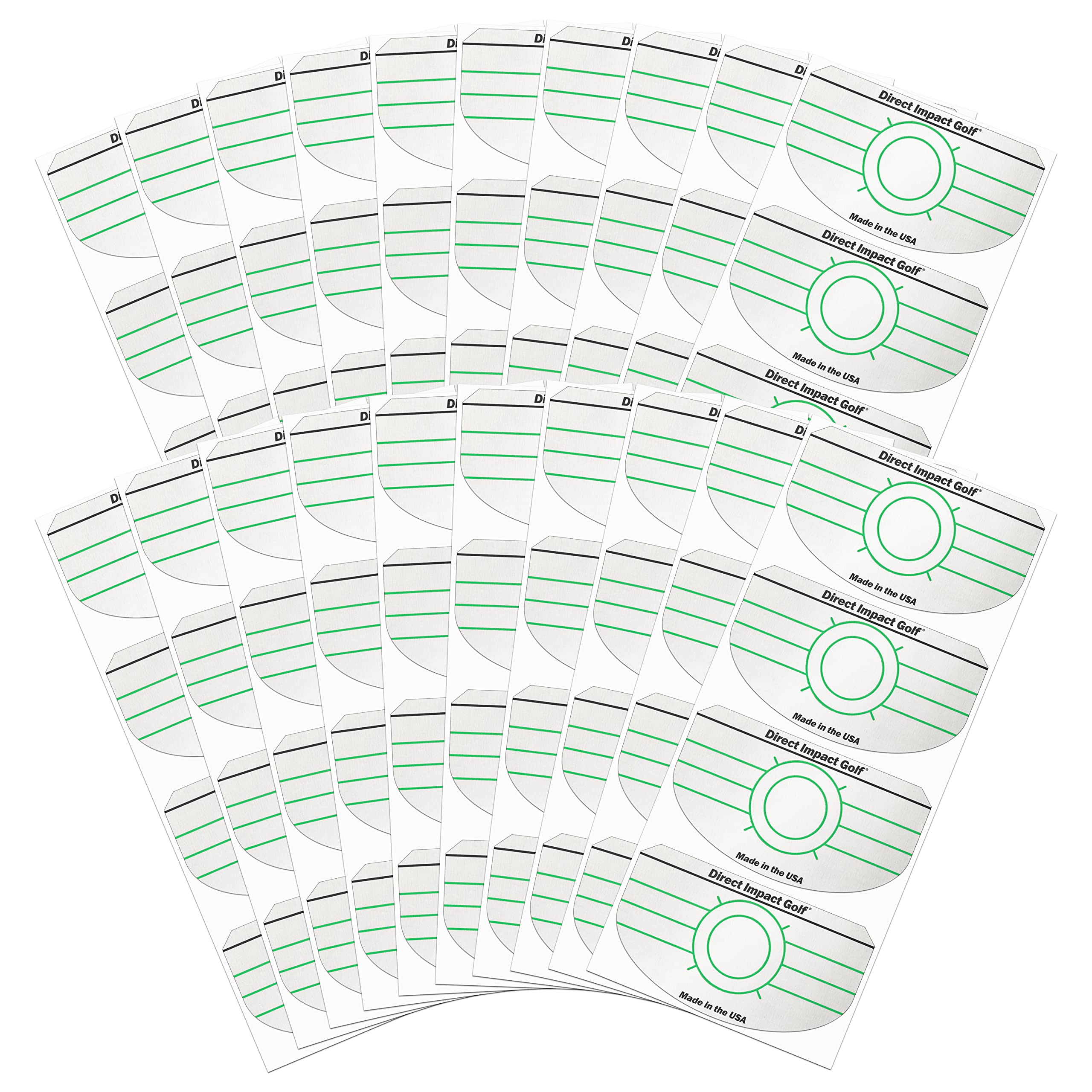 Ultra-Thin Golf Impact Tape by Direct Impact Golf: Combo Pack (100 Driver+100 Iron) Ultra-Thin Golf Impact Tape Labels for Accurate Swing Analysis and Shot Feedback