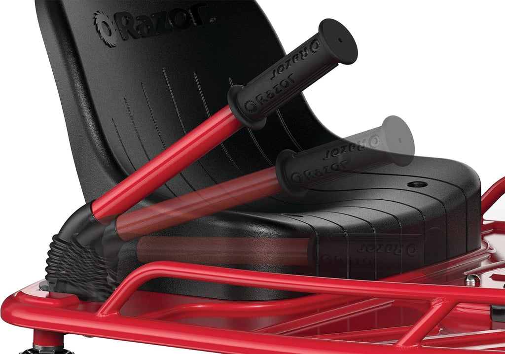 Razor Crazy Cart - 24V Electric Drifting Go Kart - Variable Speed Up to 12 MPH, Black/Red