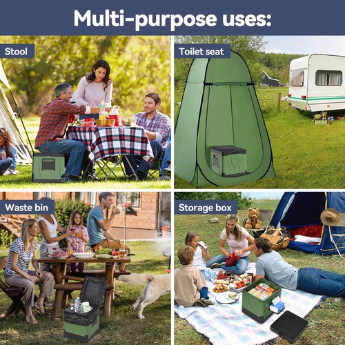 Firiner Collapsible Portable Toilet for Camping, Travel, Outdoor, Car, RV & Emergency Use, Potty with Paper Holder for Adults & Kids