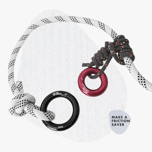 GM CLIMBING Red Small Rappel Ring 25kN for Rock Climbing Arborist Rescue Slackline Hammock Pack of 4