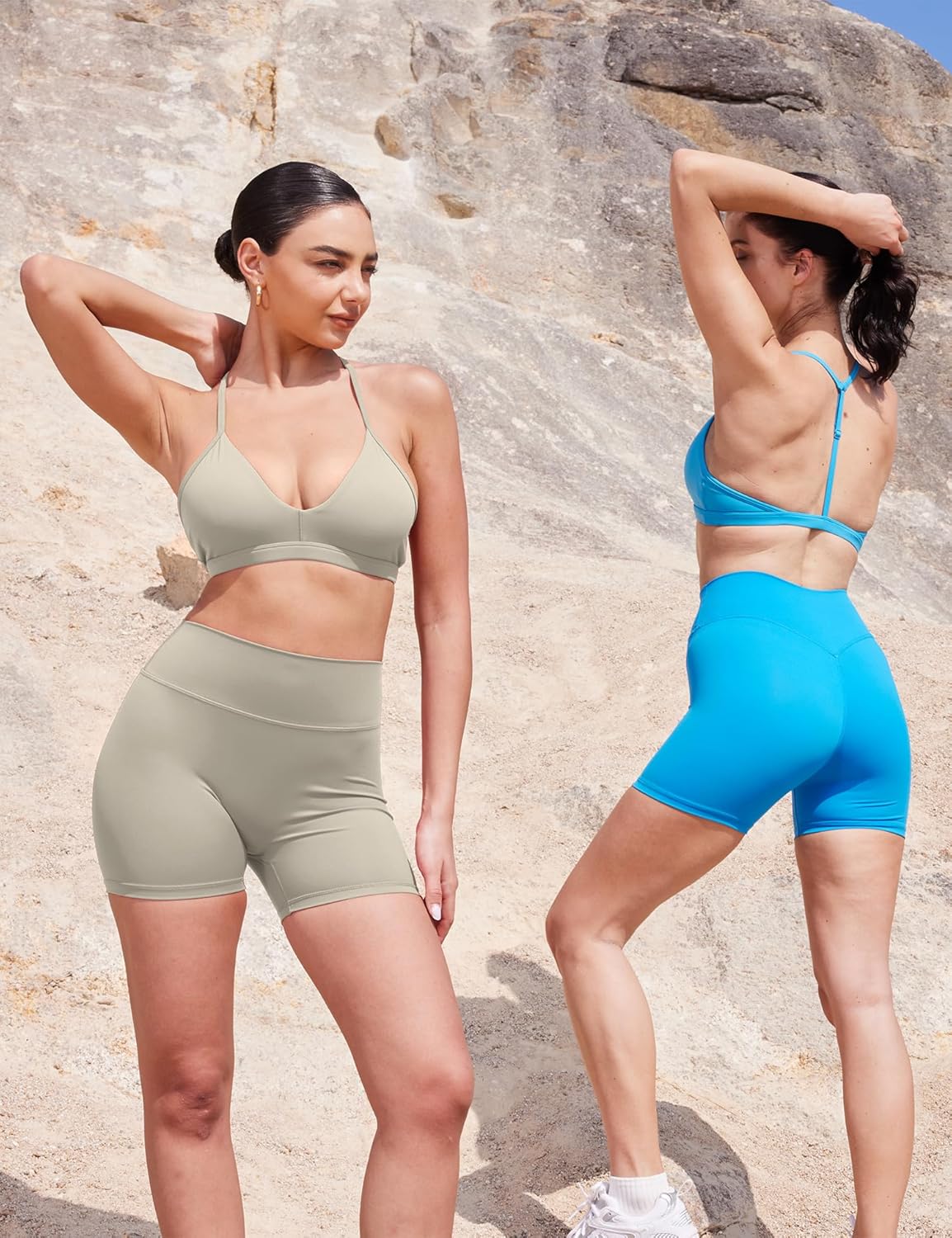 YEOREO Women's Biker Shorts - High Waist Tummy Control for Yoga & Gym | 3.6", 4.5", 6" Sizes