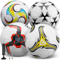 Tradder Size 3+Mixed Style Soccer Balls with Pump - 4 Pack Deflated