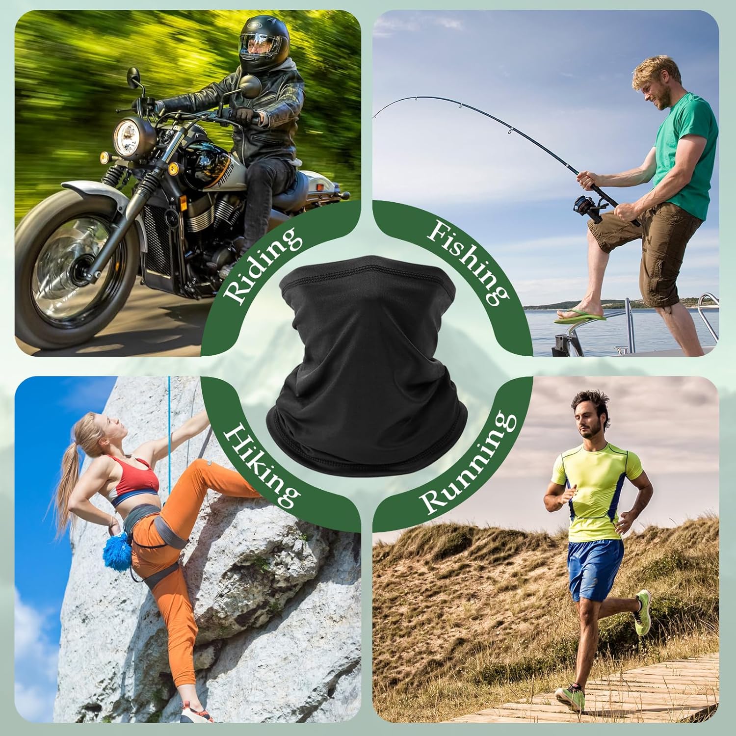 Skiennix 6 Pack Neck Gaiters - UV Protection Cooling Face Masks for Men & Women | Summer Scarf Bandana