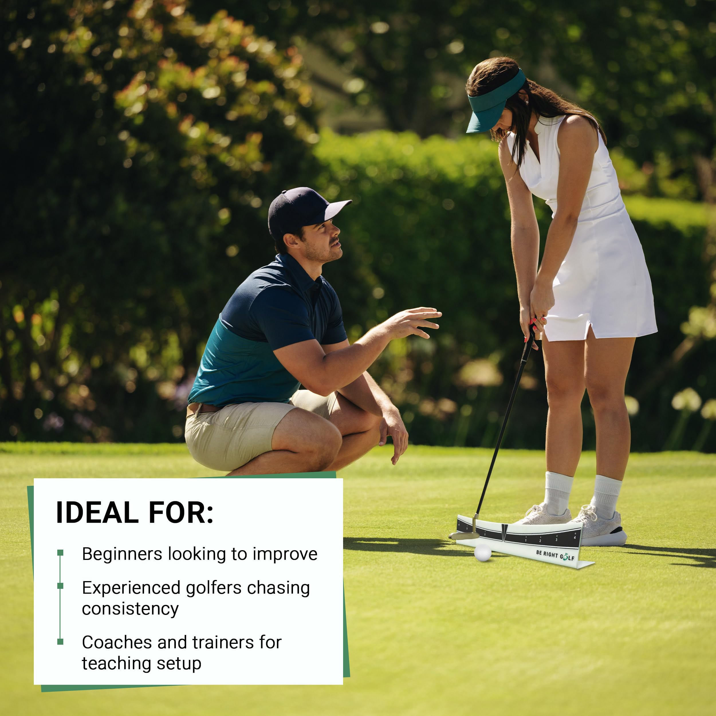Putting Plane Rail – Portable Golf Putting Stroke Trainer for Indoor & Outdoor Use – Golf Training Aid for Putting - Improve Accuracy, Distance Control & Consistency