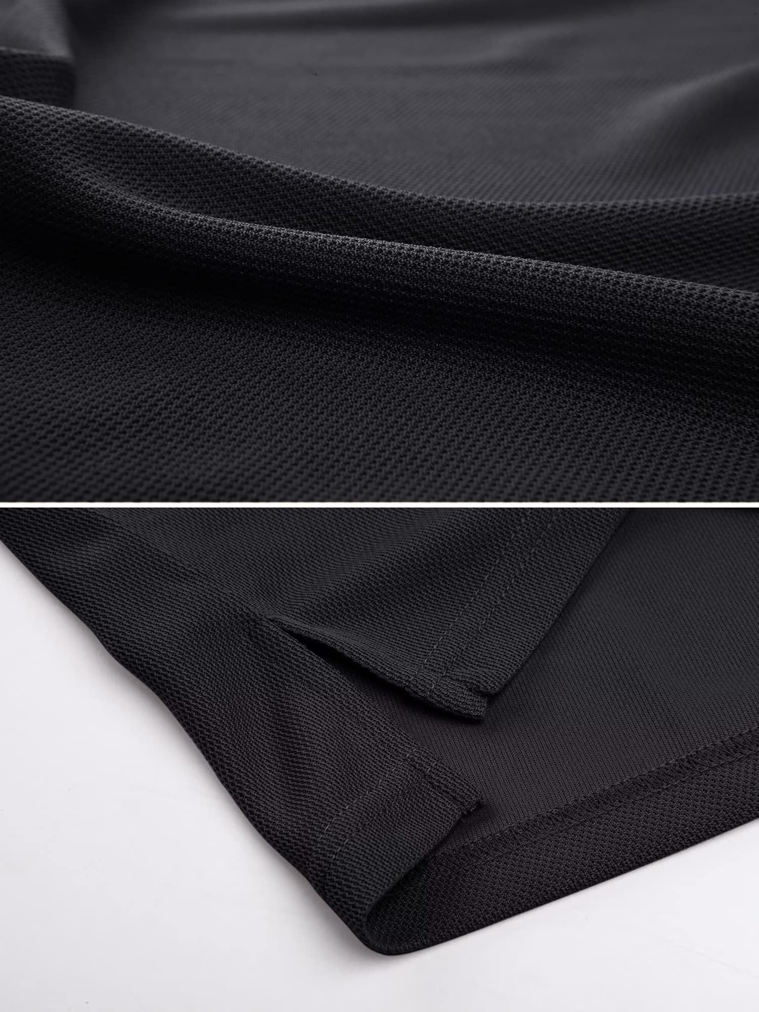 MAGCOMSEN Black Polo Shirts for Men Golf Shirts Pique Polo Shirts Short Sleeve Combat Shirt Tactical Shirt S
