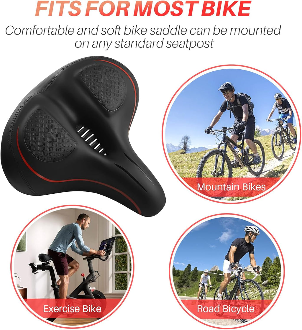 Peloton | Oversized Bike Seat Cushion - Comfort Saddle Replacement for Men & Women | Compatible with Peloton, Road & Exercise Bikes