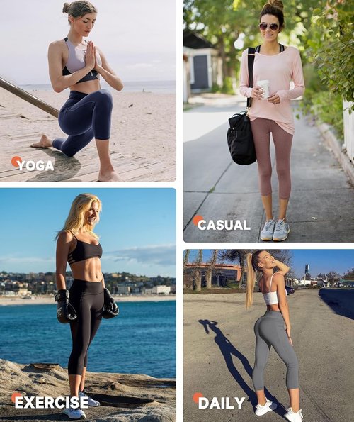 GAYHAY High Waisted Capri Leggings - Soft Slim Yoga Pants for Women | Ideal for Running & Cycling