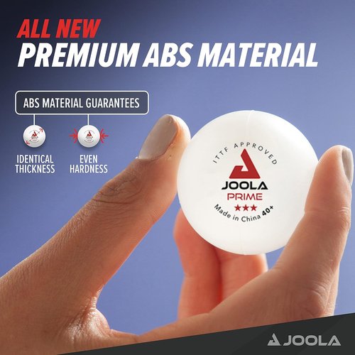 JOOLA Prime 3-Star ABS Table Tennis Balls - Durable, High-Performance, 40mm, White
