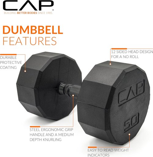 CAP Barbell Coated Dumbbell Weight | Multiple Options Pairs & Sets