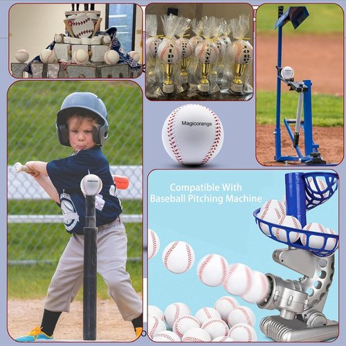 Magicorange Foam Baseball - Unmarked Practice Training Ball for Soft Toss, Batting & Fielding
