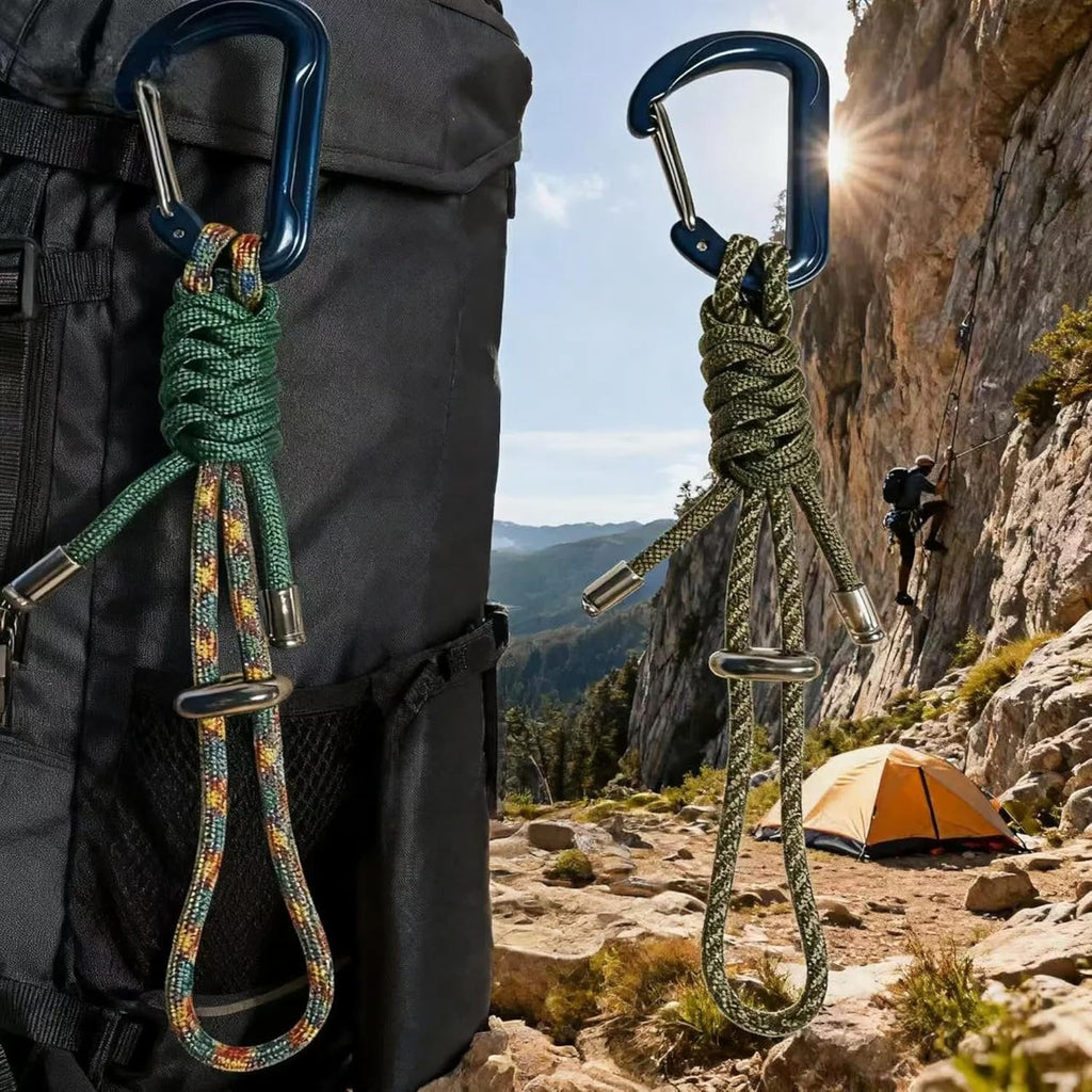 Skiennix 2-Pack Paracord Lanyard - Heavy-Duty Survival Keychain with Aluminum Carabiner Clip