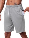 Vlynor Men's Athletic Shorts 9 Inch Inseam - Quick Dry Mesh Basketball Shorts Men, Lightweight Mens Gym Running Shorts with Pockets (Light Grey, Medium)