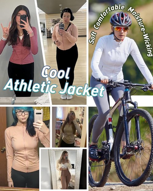 Locachy Women's Athletic Running Jacket - Slim Fit Full Zip Design with Thumb Holes