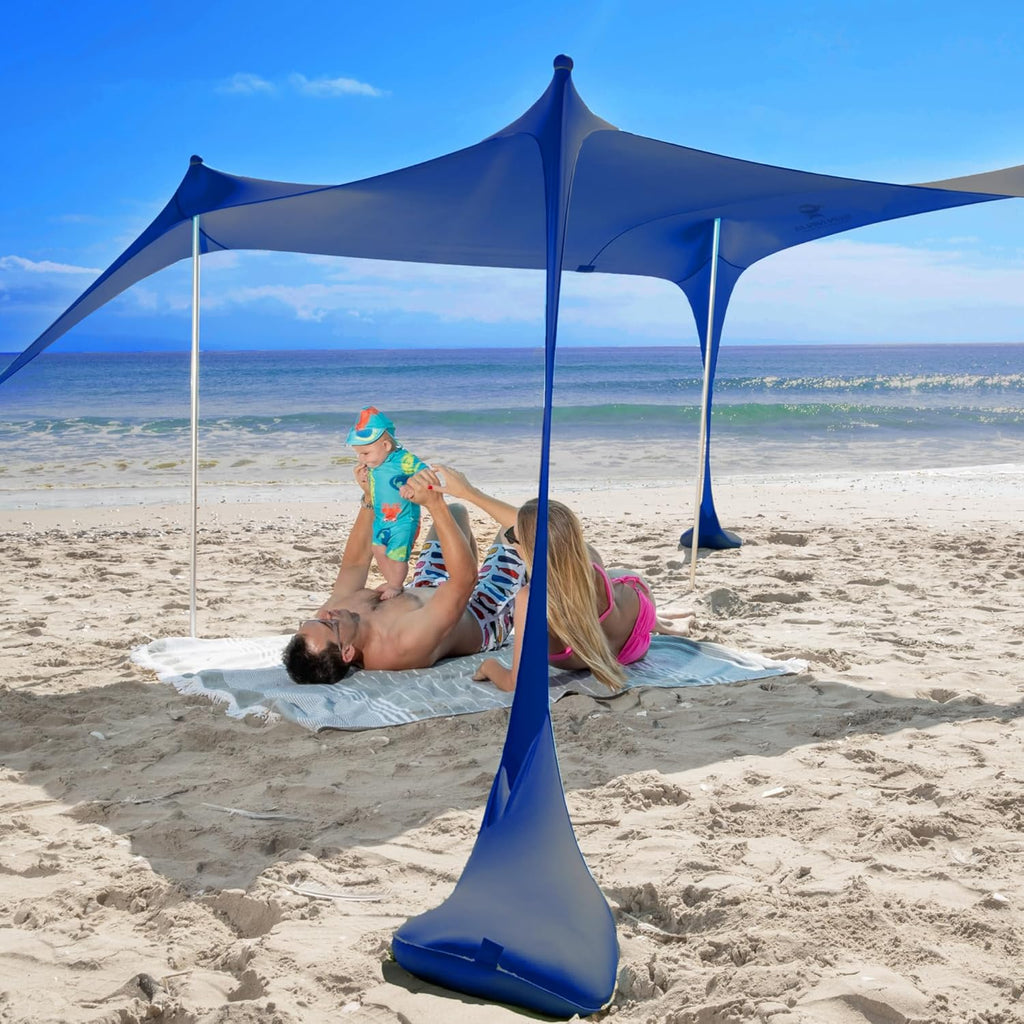 SUN NINJA Beach Tent Sun Shelter UPF50+ | Easy Pop-Up Canopy for Camping, Fishing & Picnics