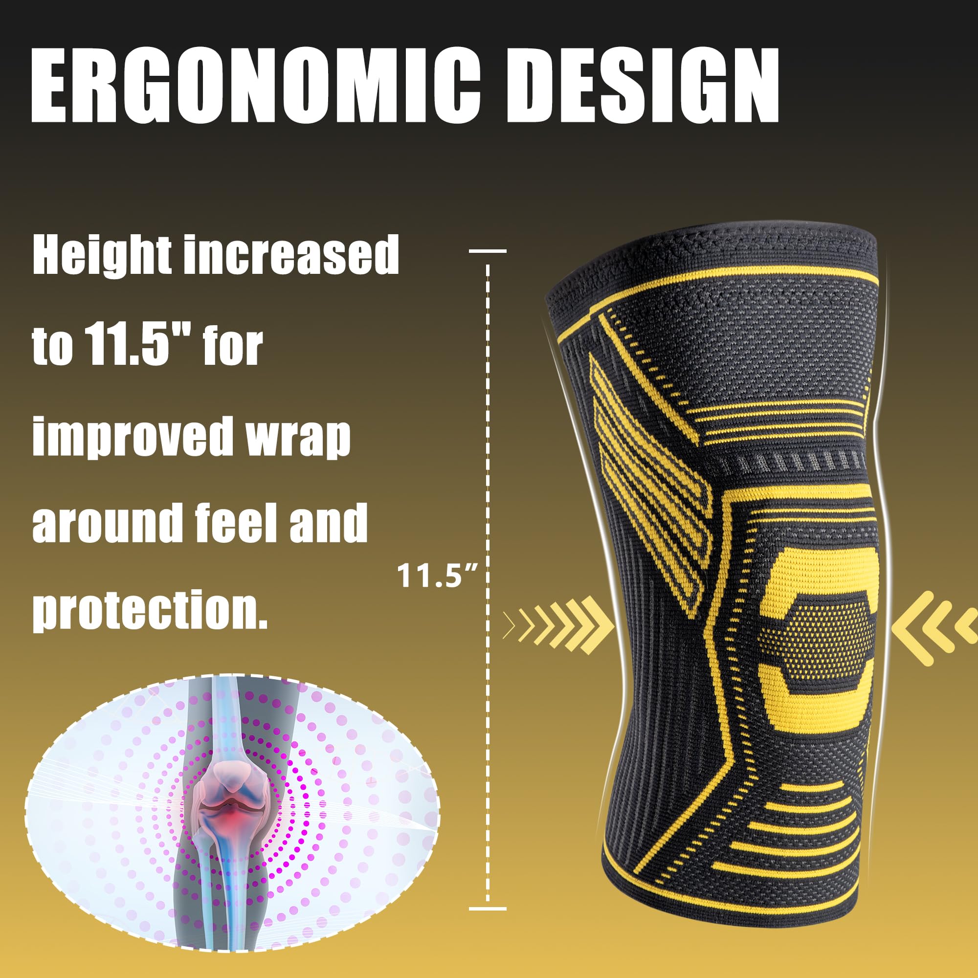 WalkMii Copper Knee Braces for Women and Men 2 Pack, Compression Sleeve for Knee Pain, Arthritis, Sports Recovery, Meniscus Tear, Joint Pain Relief-M
