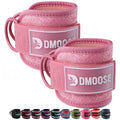 DMoose Fitness Ankle Straps for Cable Machines - One Size Fit with Premium Padding, Glute Kickback Ankle Strap for Women & Men, Cable Attachments for Gym, Booty Workouts (Glitter Pink - Pair)